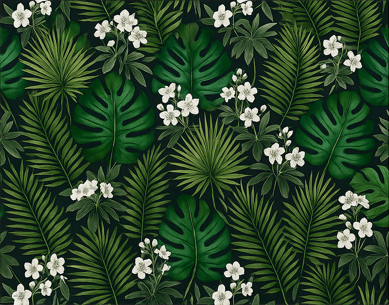 Green exotic nature bedroom carpet - TenStickers
