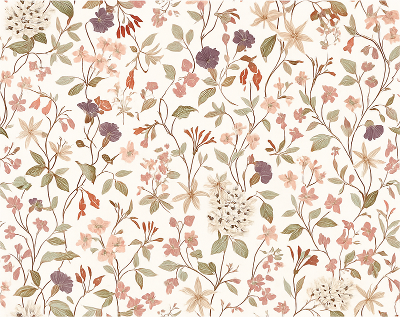 Bedroom carpet with pink floral design - TenStickers