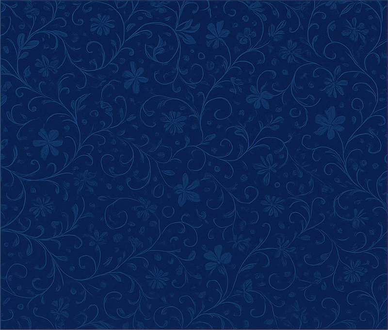 Navy blue flower motif bedroom carpet - TenStickers