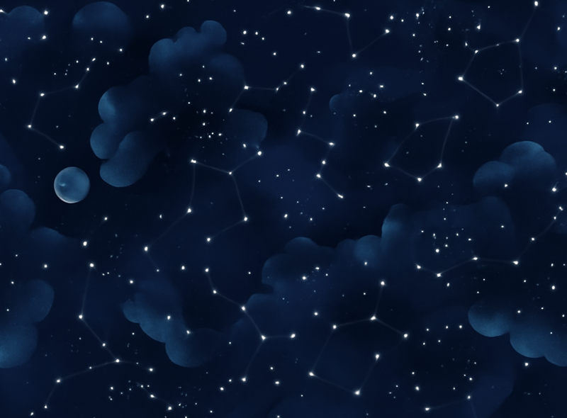 Bedroom carpet navy blue sky with stars design - TenStickers