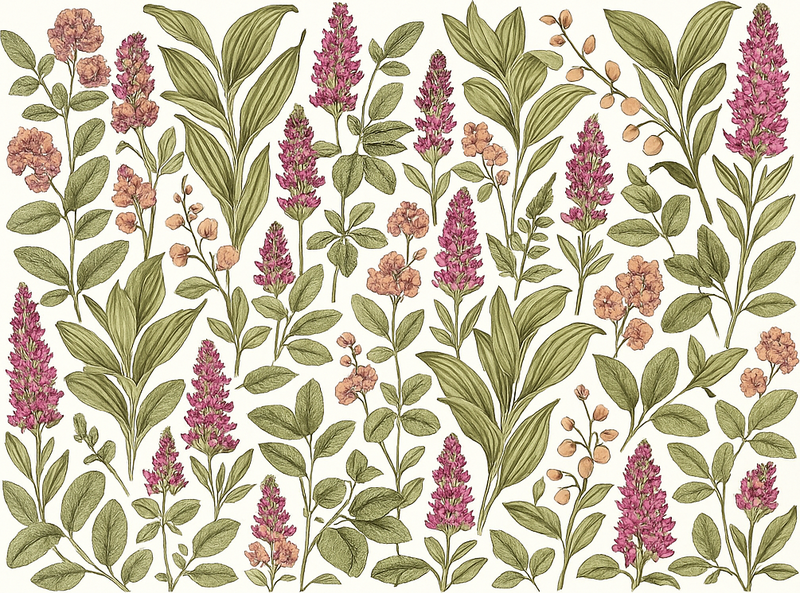 Colorful botanical pattern bedroom carpet - TenStickers