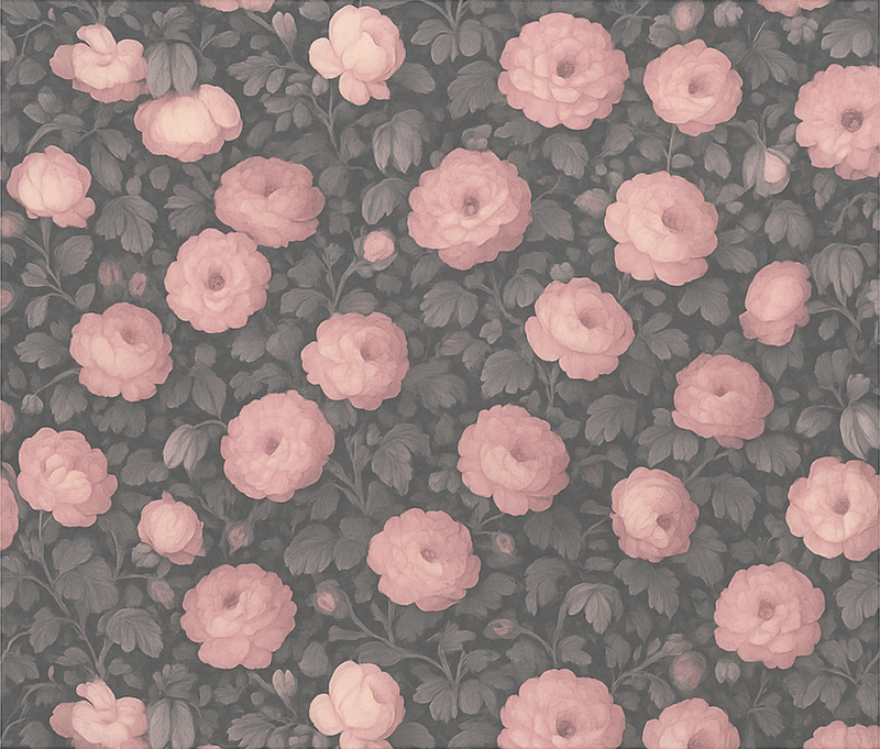 Bedroom carpet in vintage pink floral design - TenStickers