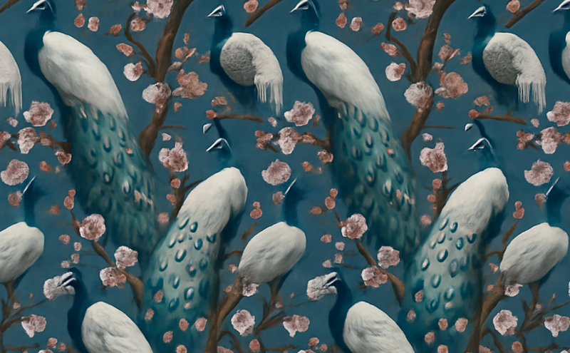 Elegant beautiful peacocks bedroom carpet - TenStickers