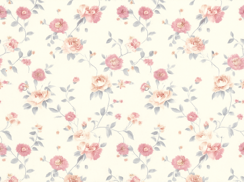 Bedroom carpet with floral textile print - TenStickers