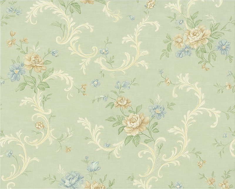 Bedroom carpet with old vintage floral design - TenStickers