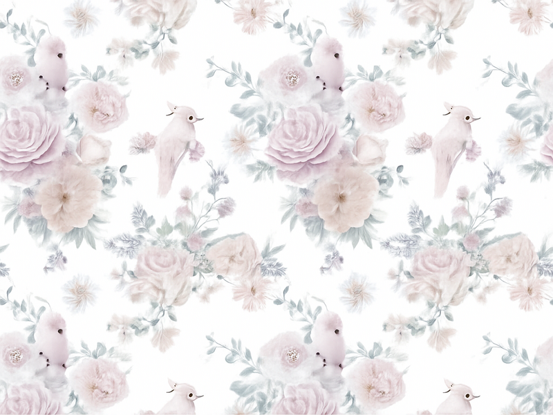 Bedroom carpet grey elegant floral design - TenStickers