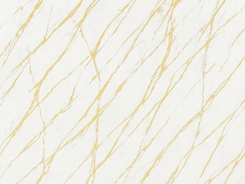 Bedroom carpet white stone with gold veins - TenStickers