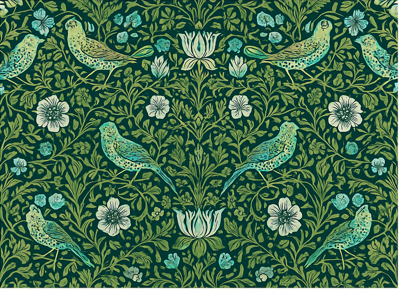 Bedroom carpet with ornamental floral and bird - TenStickers