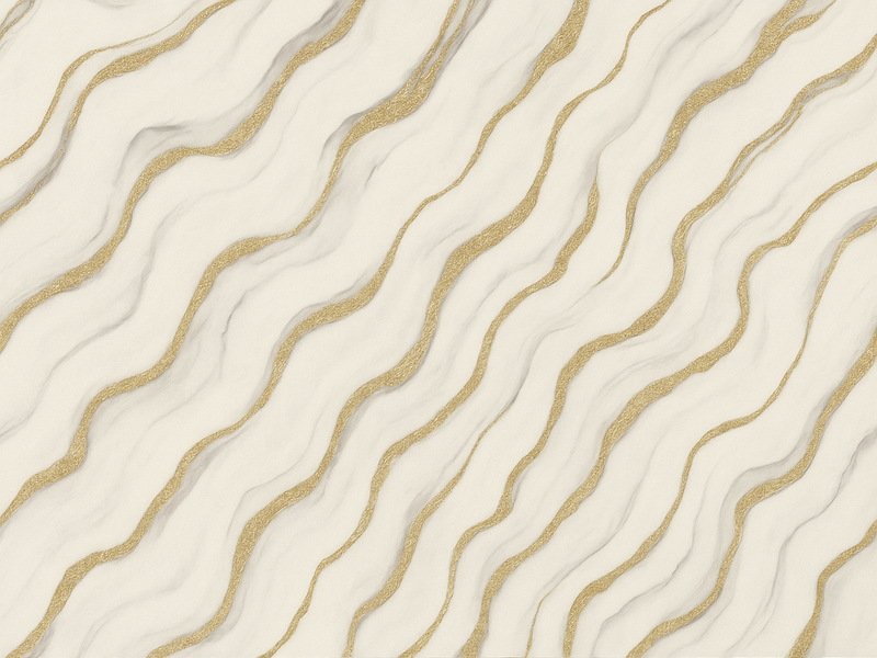 Bedroom carpet in white grey marble with gold lines - TenStickers