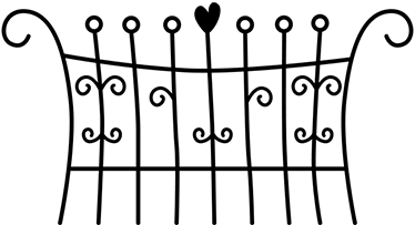 Bedroom carpet with heart fence design - TenStickers