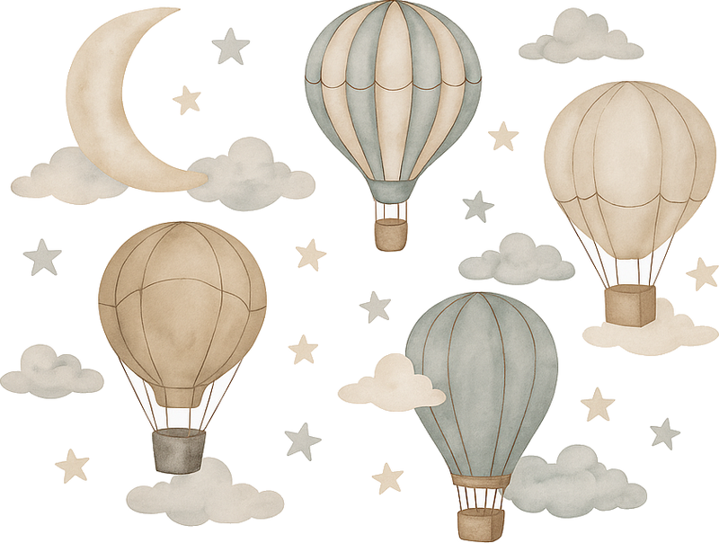 Starry balloons bedroom carpet - TenStickers