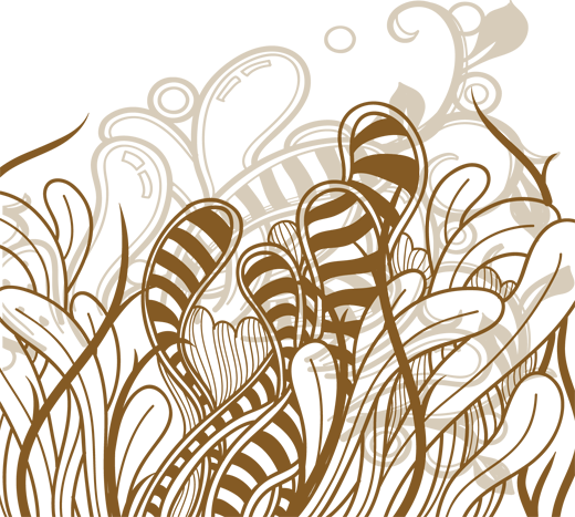 Bedroom carpet abstract plant vinyl decor - TenStickers