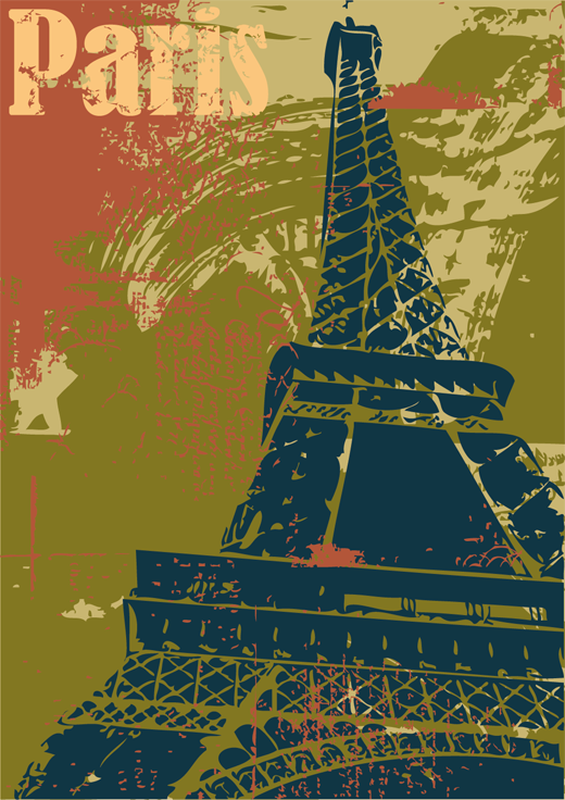 Bedroom carpet paris decorative vinyl poster - TenStickers
