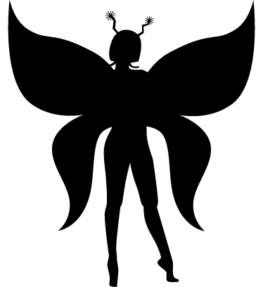 Bedroom carpet fairy silhouette with antennas - TenStickers