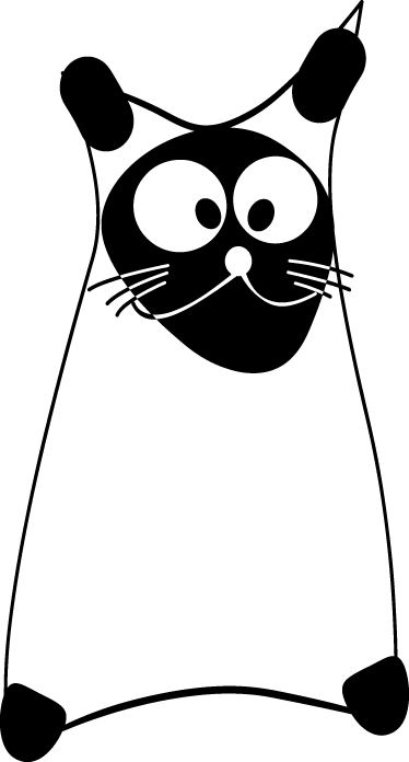 Bedroom carpet white cat outline vinyl rug - TenStickers