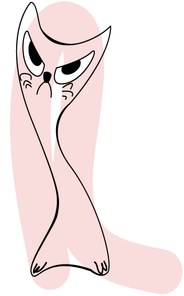 Bedroom carpet pink cat outline vinyl - TenStickers