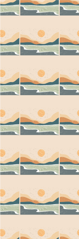 Office carpet abstract sunset mountains design - TenStickers