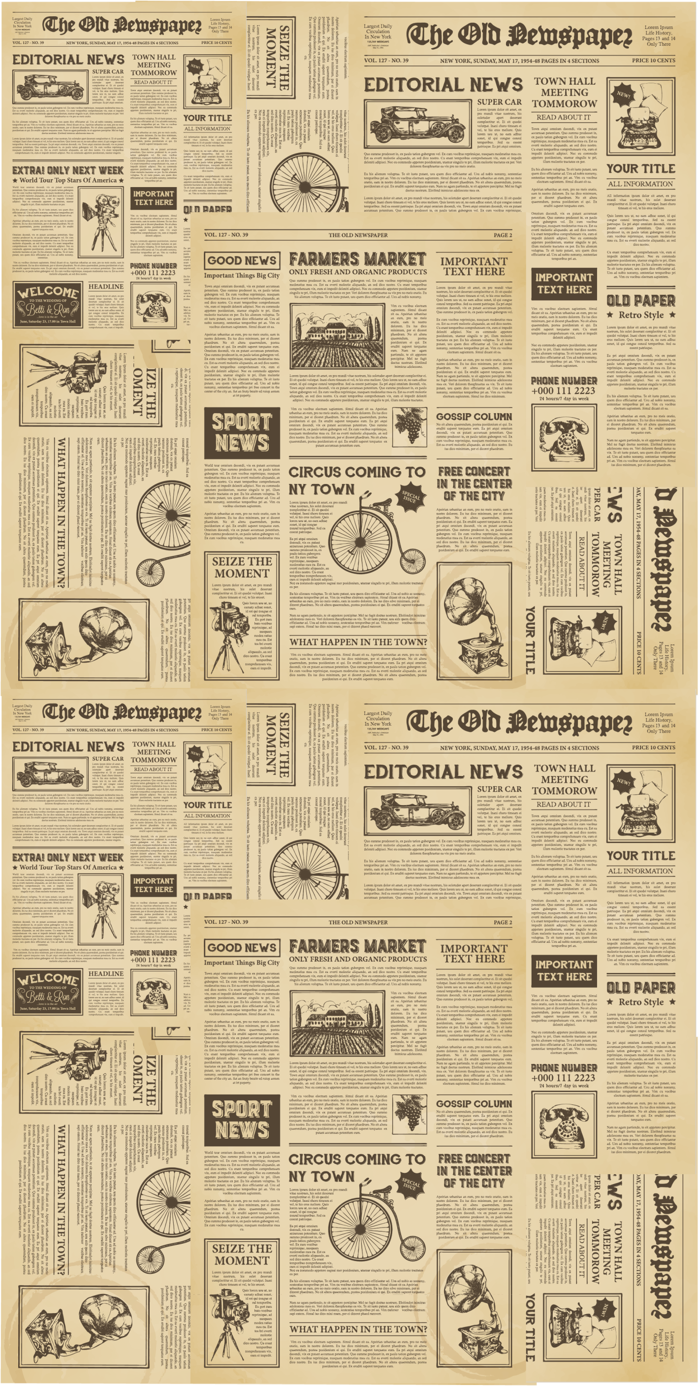 Office carpet vintage american newspaper design - TenStickers