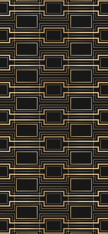 Office carpet with gold frame art decor pattern - TenStickers