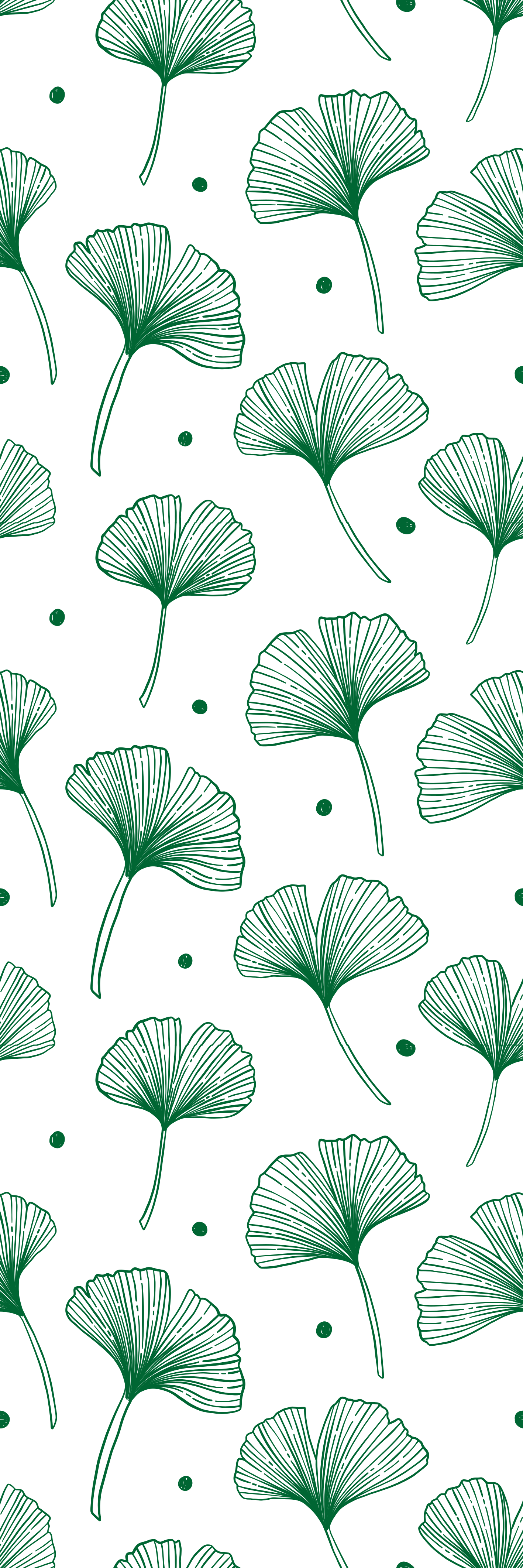 Office carpet with large green ginkgo leaves - TenStickers