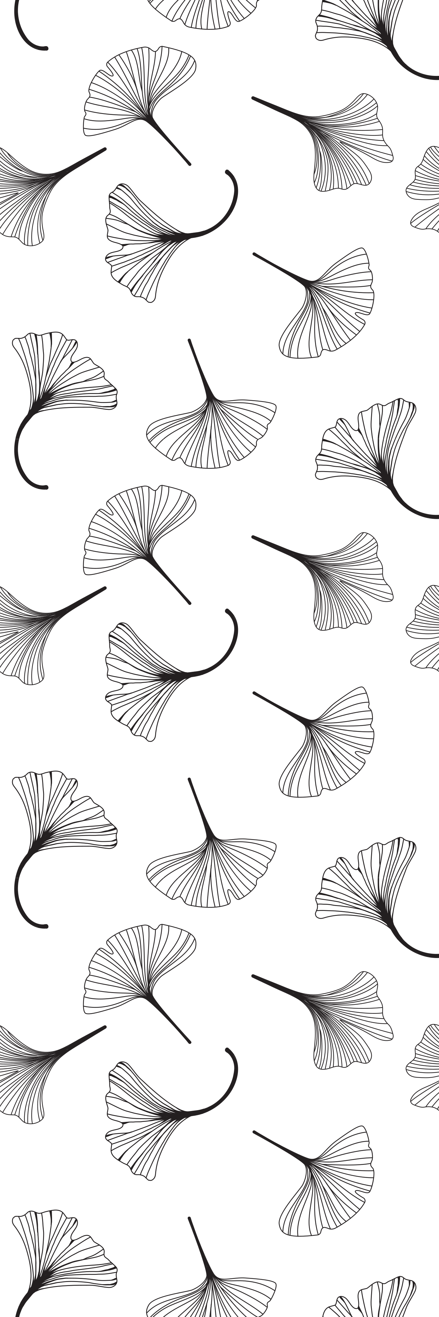 Office carpet ginkgo leaves black design - TenStickers