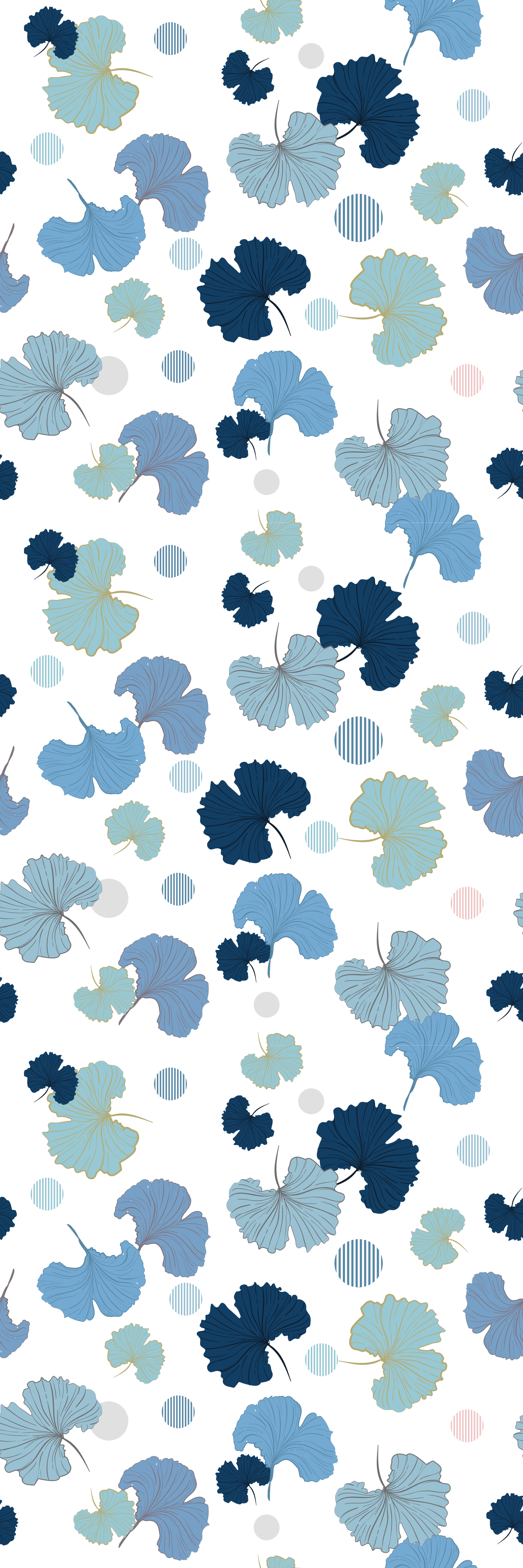 Office carpet blue ginkgo leaf design - TenStickers
