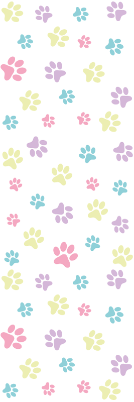 Bedroom carpet with vibrant colorful dog paws - TenStickers