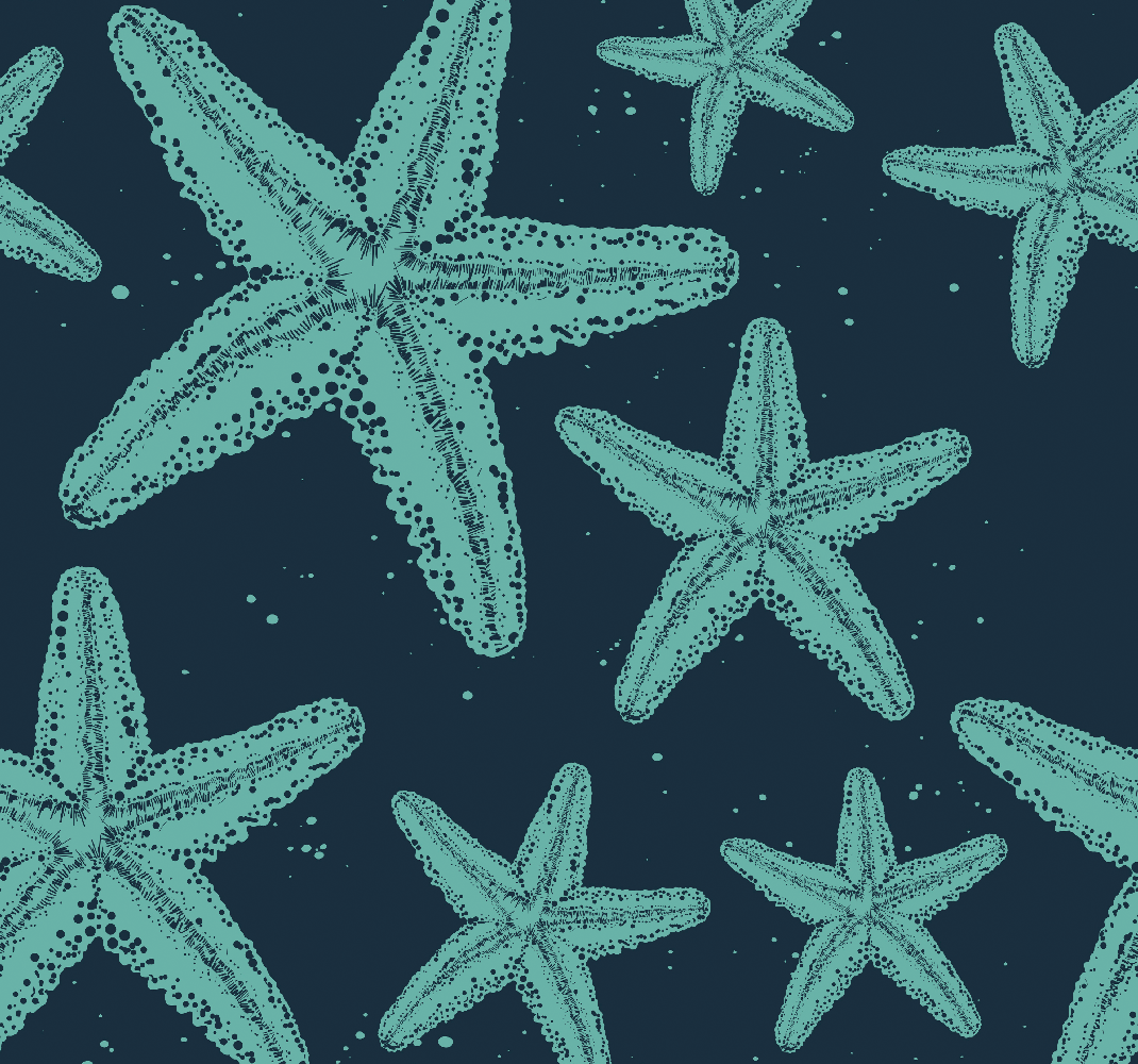 Bedroom carpet in starfish blue tones - TenStickers
