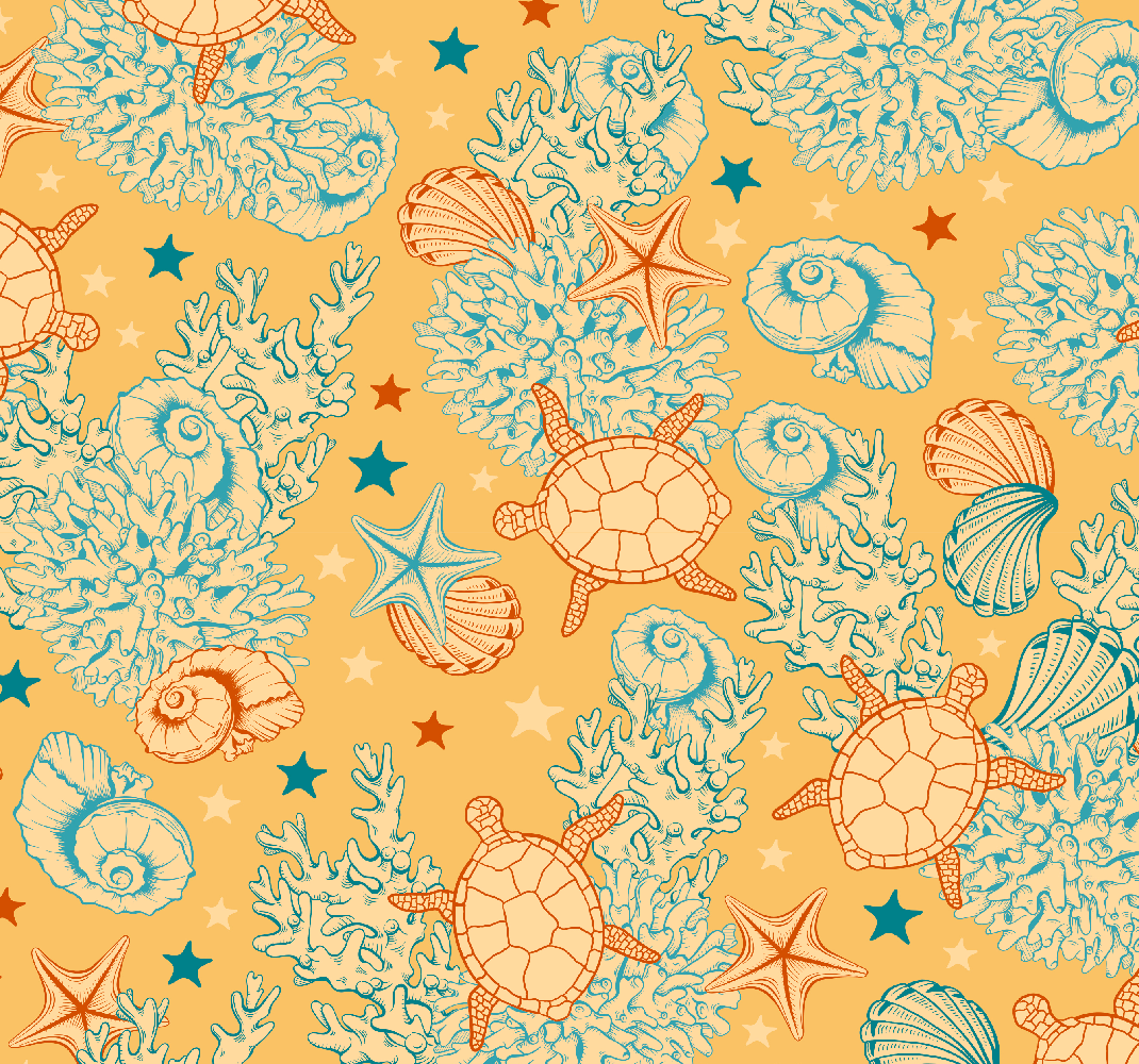 Bedroom carpet in soft colors of undersea life - TenStickers