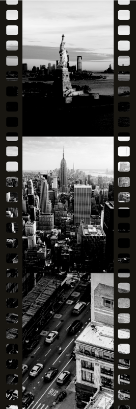 Bedroom carpet nyc photo tape collage - TenStickers