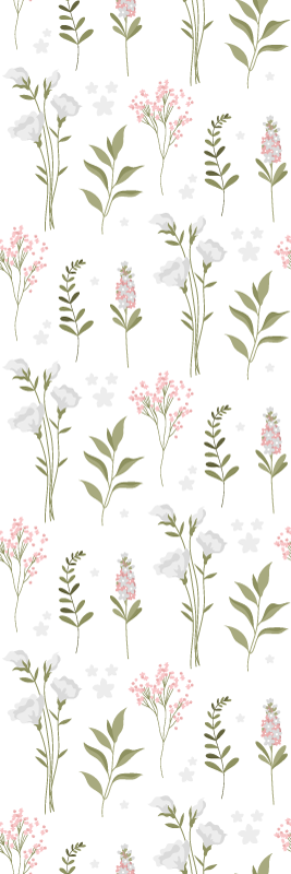 Bedroom carpet with minimalistic wildflower design - TenStickers