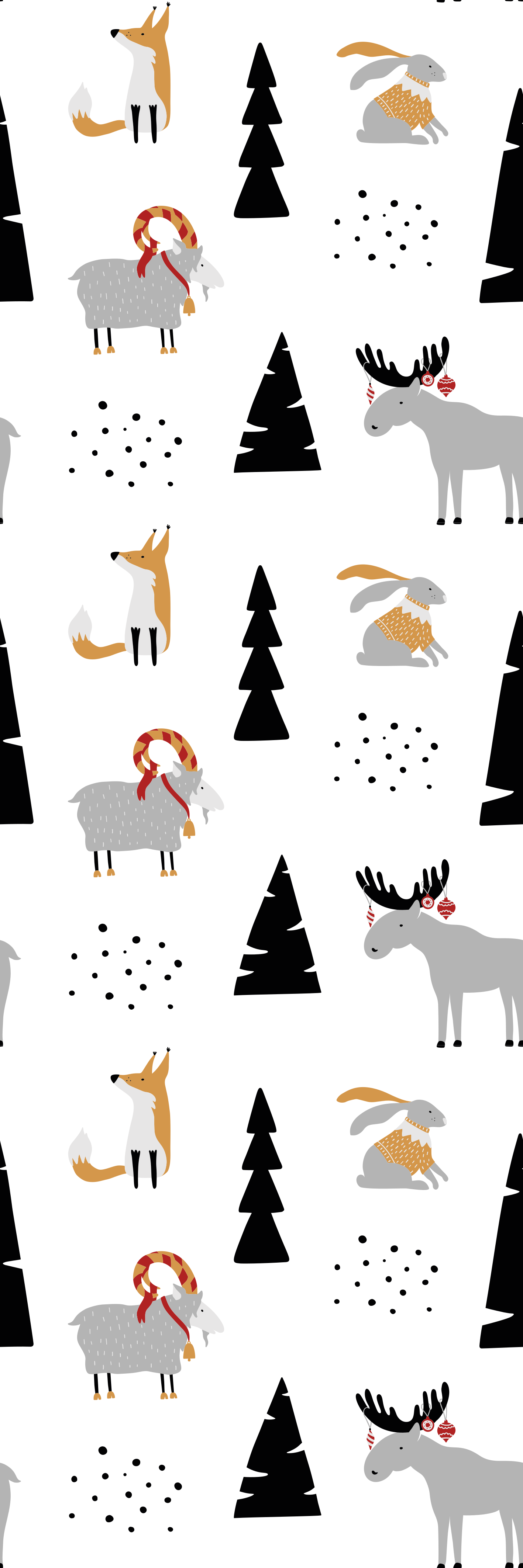 Bedroom carpet with winter animals design - TenStickers