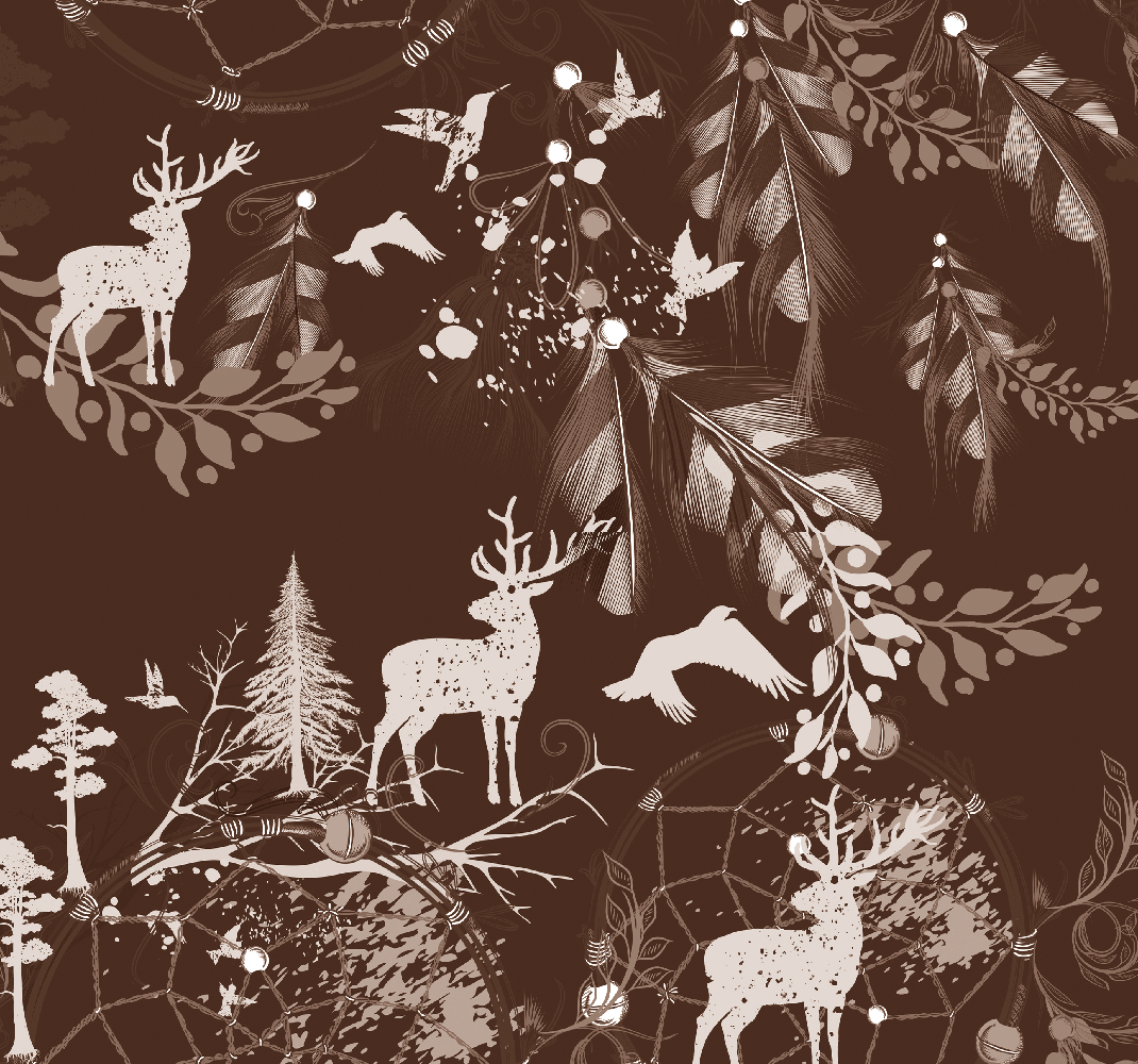 Bedroom carpet with decorative deer design - TenStickers