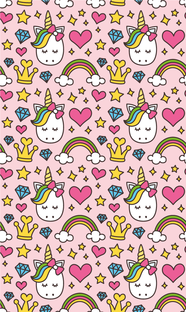 Cute rainbows and unicorns bedroom carpet - TenStickers