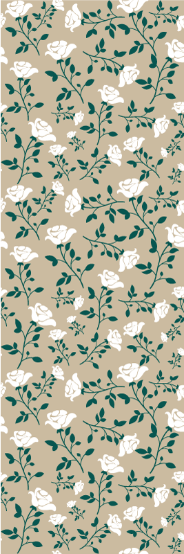 Bedroom carpet with white vintage rose pattern - TenStickers