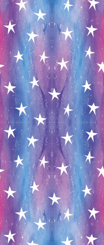 Bedroom carpet in purple cosmos with stars - TenStickers