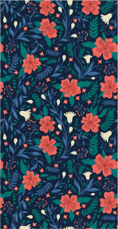 Bedroom carpet with nordic style floral design - TenStickers
