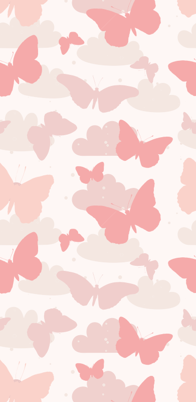 Bedroom carpet with pastel butterfly pattern - TenStickers