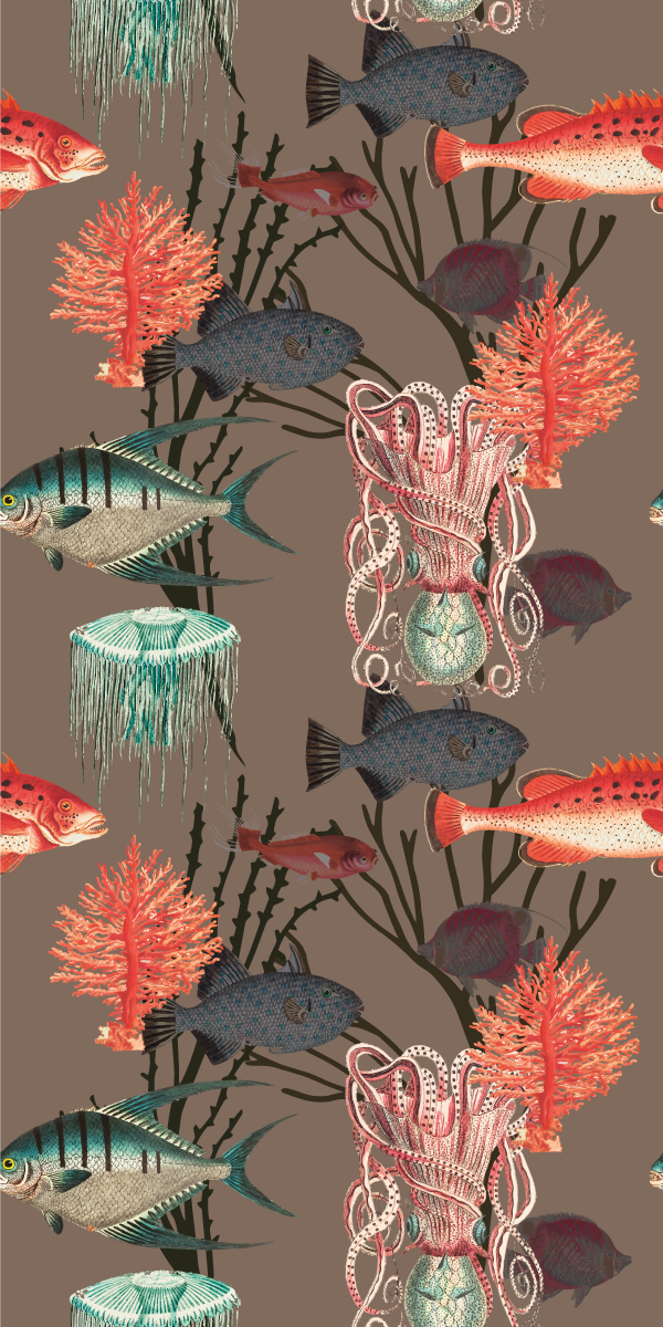 Bedroom carpet coral aquatic life design - TenStickers