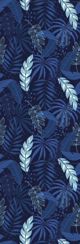 Bedroom carpet in blue maranta and panther design - TenStickers