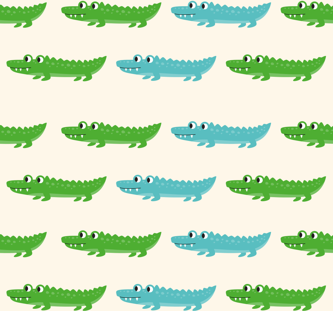 Kids green and blue crocodile bedroom carpet - TenStickers
