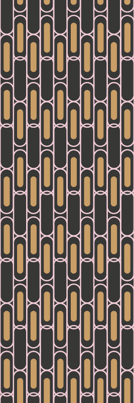 Bedroom carpet in brown and pink geometric design - TenStickers