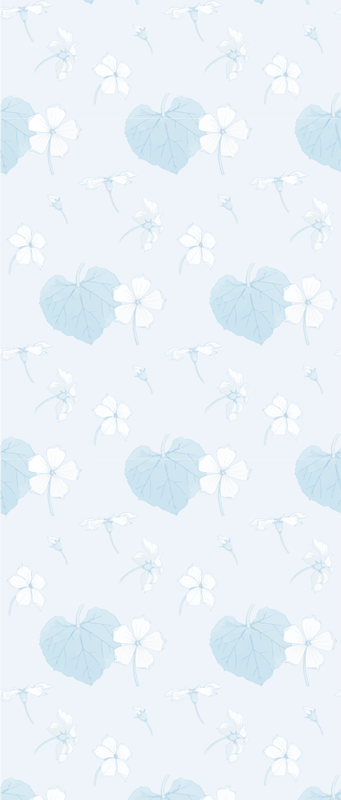 Bedroom carpet in 80's scenic floral blue pattern - TenStickers