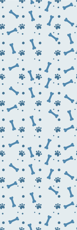 Bedroom carpet with blue dog bones pattern - TenStickers