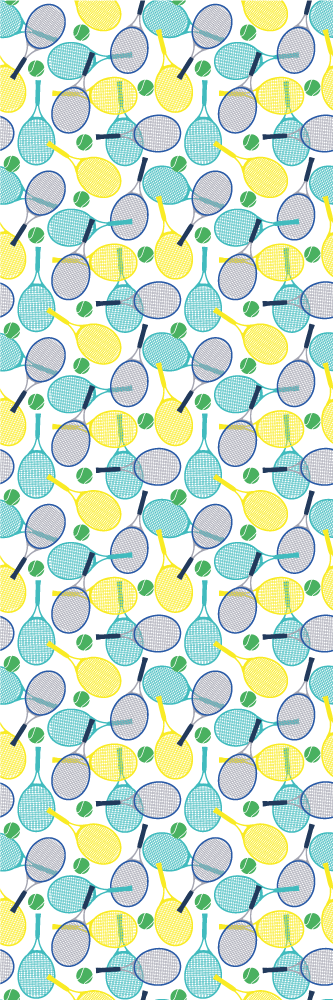 Bedroom carpet with colorful racquet patterns - TenStickers