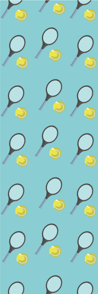 Bedroom carpet with tennis rackets and balls pattern - TenStickers