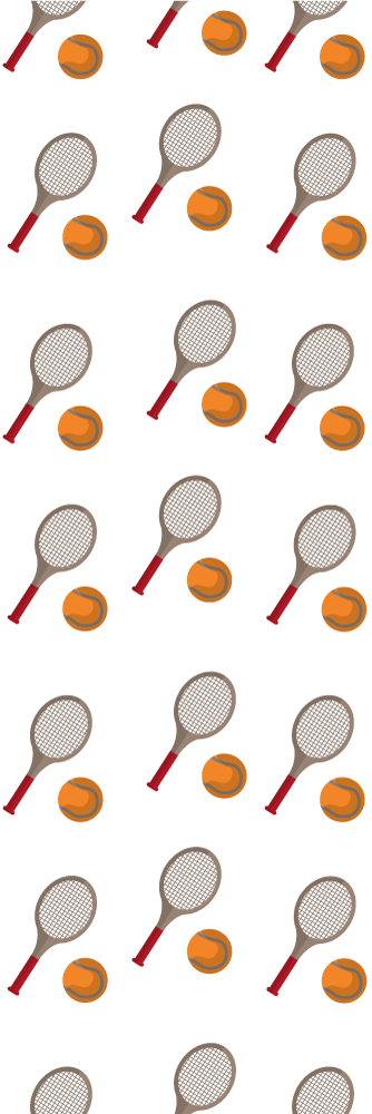 Bedroom carpet with orange tennis rackets - TenStickers