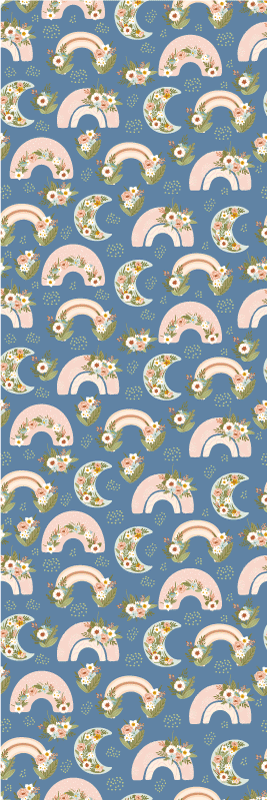 Bedroom carpet with children's spring rainbow and flowers - TenStickers