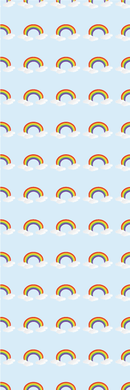 Colorful rainbow and clouds bedroom carpet - TenStickers
