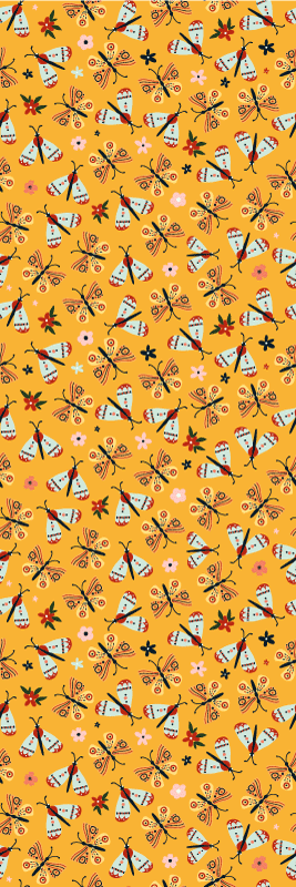 Bedroom carpet with hand-drawn butterflies design - TenStickers